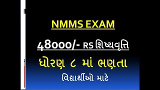 NMMS શિષ્યવૃત્તિ પરીક્ષા/ ધોરણ ૮ માટે / 48000 rs scholarship/ ફોર્મ ભરતા પહેલા ધ્યાને લેવાની બાબતો