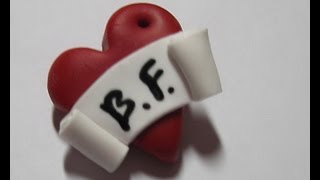 DIY Polymer clay: heart charm/ ciondolo cuore con scritta!