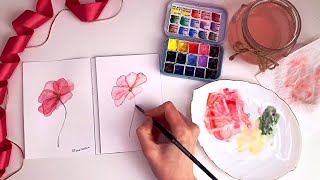 Speed paint • Прозрачный цветок акварелью