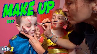 MAQUÍLLATE conmigo DIY Maquillaje facil para niños! Erika y Bruno se disfrazan!! Enreda2