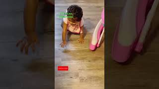 Baby 👧 One year old Baby stepping on the stairs #baby #usa step  #walk #meittika  #arabic #AISIN