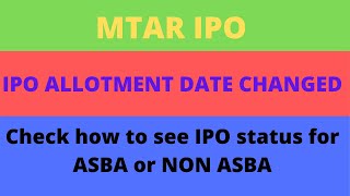 Check MTAR IPO allotment status | ASBA or Non ASBA acoount | live demo