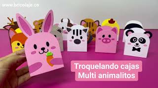 Troquelando cajitas de multi animalitos