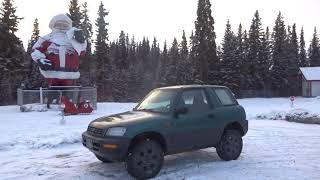 toyota rav4 at the santa claus house north pole alaska