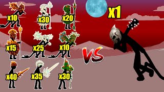 GIANT BOSS X1 VS X99 LAVA VOLTAIC, SPEARTON, MAGIKILL, SWORDWRATH, ΖΟΜΒΙΕ ΚΑΙ || STICK WAR LEGACY