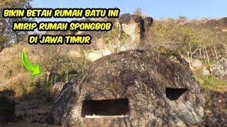 Rumah Batu Pertapaan Majapahit abad 10 dilereng gunung, Mirip Rumah Patrick di Serial Spongbob Jatim