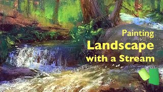 Painting Landscape With A Stream with Pastels