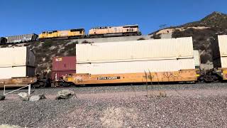 Union Pacific and BNSF 3 Way Meet at Blue Cut CA