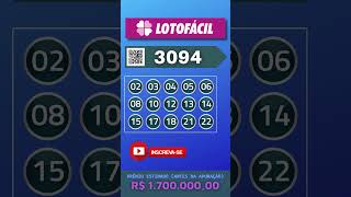 RESULTADO LOTOFACIL 3094 - 03/05/2024 -  #resultadolotofácil #lotofacilresultadohoje #lotofacil