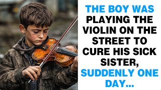 The boy was playing the violin on the street to cure his sick sister, suddenly one day...