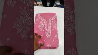 Lenin chikankari dress materials and kurti fabrics WhatsApp 8052622506