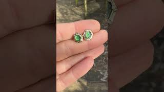 Trapiche Emeralds gold earrings