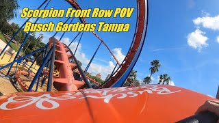 Scorpion Roller Coaster - Front Row POV - Busch Gardens Tampa in 4K