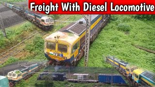 Freight With Diesel Locomotive ❤️ Alco + EMD Rare In 2024 | CR RAILWAY | Kalyan | Indian Railways