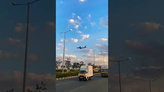 Flight Landing in Kempegowda international airport evening time #shorts