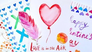 5 DIY Easy Watercolor Cards Ideas For Valentines Day - Handmade Cards Tutorial