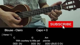 Blouse - Clairo - Ukulele Tutorial with Chords/ Lyrics