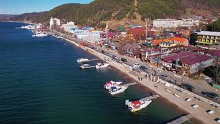 Lake Baikal in autumn drone video/ Листвянка осенью с дрона