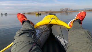 Winter kayak fishing