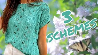 Три чудесных кофточки, схемы вязания. Three wonderful blouses, knitting patterns.