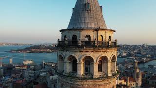 Drone İle Havadan Galata Kulesinde Gün Batımı