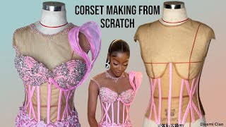 How to sew a corset with skin net (mesh)