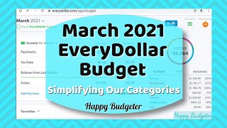 March EveryDollar Budget | Combining Categories for a Simpler Budget