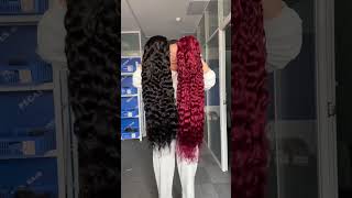 Natural colors hair wig and 99j color curly wig which you prefer