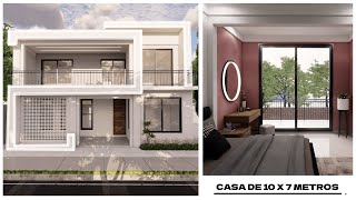 CASA De 10 x 7 Metros Con La MEJOR DISTRIBUCION / Hermosa CASA De Dos Pisos