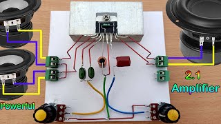 2.1 Powerful Stereo Amplifier // How to Make Amplifier With TDA7377 IC - Simple