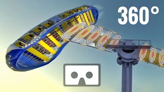 360 video VR Flat Ride Extreme Coaster Experience by night 360° 4K