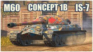 M60, Concept 1B & ИС-7 • WoT Blitz Gameplay