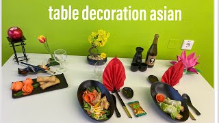 Table decoration asian/  Trang trí thức ăn khi có khách kiểu của ngươi Châu á#thuyleduygermany