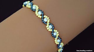 Simple bracelet pattern for beginner beaders. Diy bracelet