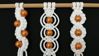 Macramé: 3 Patrones con cuentas (paso a paso) | 3 Patterns with beads