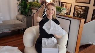 Catie Unboxes Quad Spaghetti Strap 7 Inch High Heel Platform Shoes With Rhinestone Princess Buckles