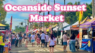 Oceanside Sunset Market California Walking Tour 🌴 [4K]