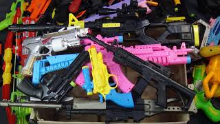 Box of Realistic Toy Guns! Ak47 Gun, Classical Gun, Handcuff & Equipment and BB Guns with Toy Rifles