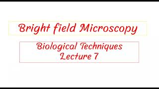 Bright field microscopy