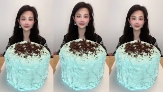 Mukbang Eating 🧀️ Mint Oreo Mousse Chocolate Basque 🧀️