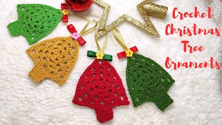 HOW TO CROCHET A VERY EASY CHRISTMAS TREE ORNAMENT #christmastreedecoration #christmastreeornaments