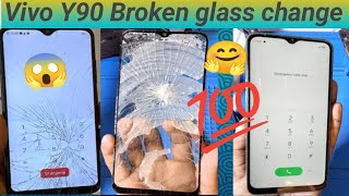 Vivo Y90 broken glass replacement || Vivo Y90 first glass change || Y90 touch change