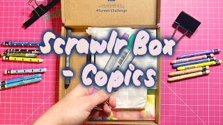 Unboxing Scrawlr Box - Copic Markers, Swatching and Testing Alcohol Markers