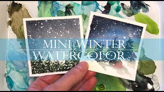 Watercolor Painting for Beginners/ Mini Monday/ Winter Landscape Tutorial /Winter Trees