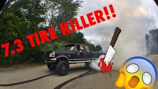 DIESEL TRUCK BURNOUTS!! 7.3 Powerstroke Tire Killer