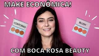 TUTORIAL COMPLETO - fiz os OLHOS com CONTORNO e BLUSH de BOCA ROSA BEAUTY