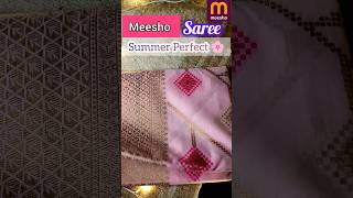 Meesho Summer Perfect Saree #meesho #meeshosaree #meeshohaul #saree #shorts #viral #designersaree