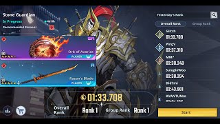 Solo Leveling: Arise | F2P Stone Guardian 1:33.708 | R Weapon | Battlefield of Time Season 3 #2