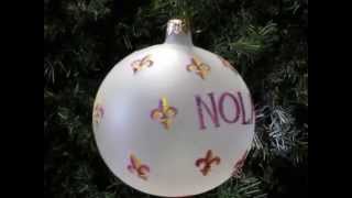 Nola New Orleans Louisiana glass Christmas ornament