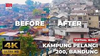 Virtual Walk through Pinggiran SUNGAI CIKAPUNDUNG, Bandung KAMPUNG PELANGI 200 masa kini | #ERWALK4K